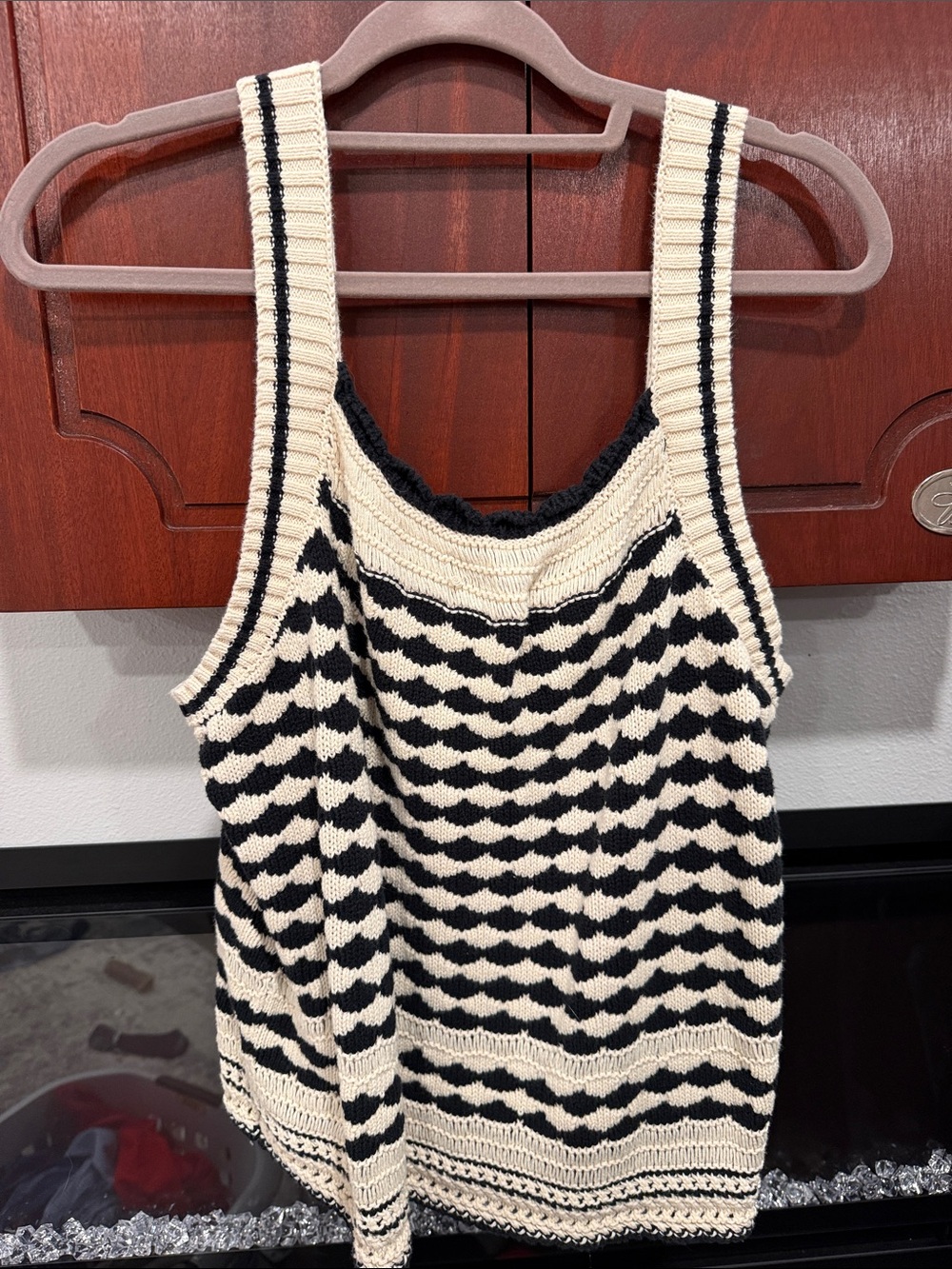 Madewell Women's Cream & Black Knit Tank Top